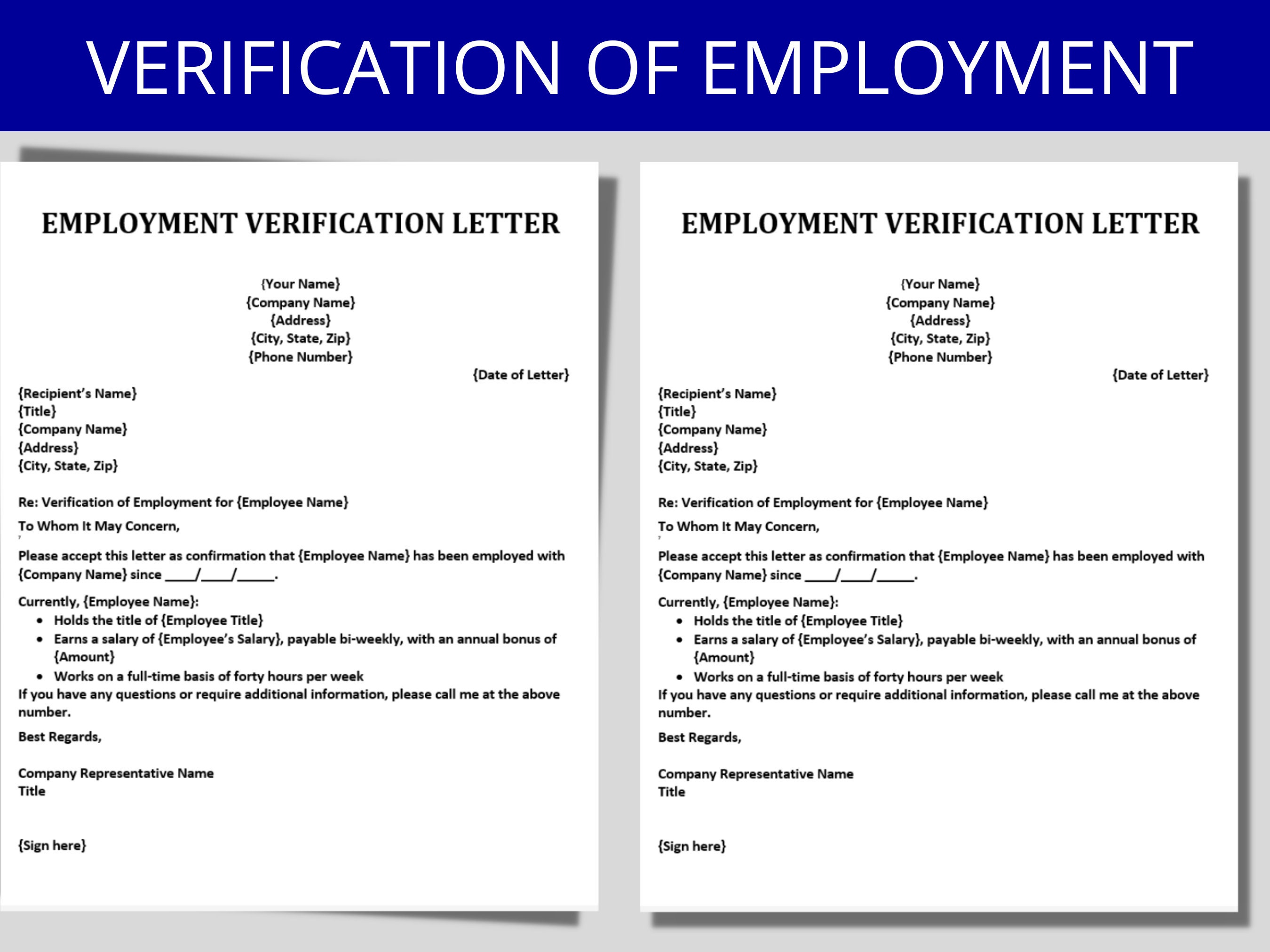 Employment Verification Letter Employee Salary Verification Etsy Employment Verification Letter Employee Salary Verification Etsy