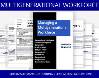 Multigenerational Workforce Management Workbook: Leadership Training (Digital Download)