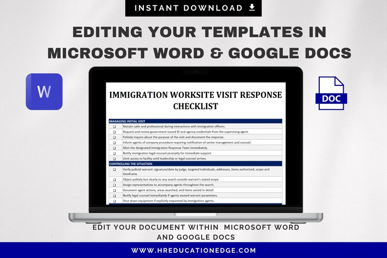 Ice Checklist ICE Workplace Visit Checklist: Immigration Compliance Guide ...
