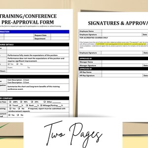 Training Approval Examples HR Pre-approval Form for Employee Training and Conferences - Etsy