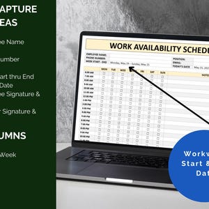 Employee Work Availability Form: Weekly Schedule Template (word, Excel ...