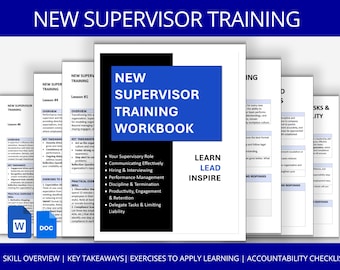Supervisor Training Workbook | Leadership Development (Digital Download)