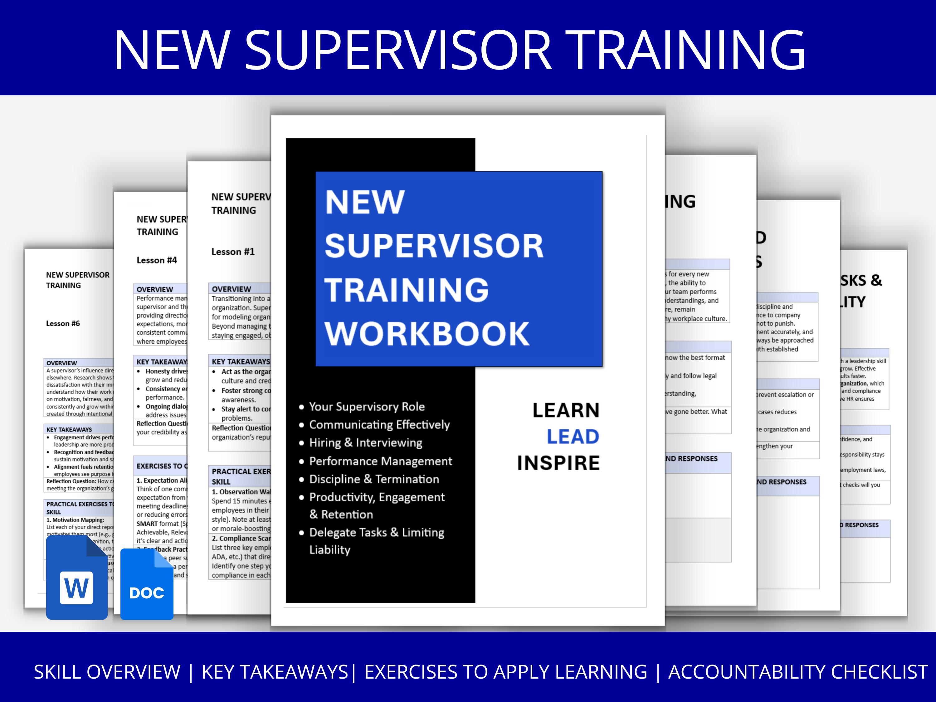 Supervisor Training Workbook | Leadership Development (digital Download ...
