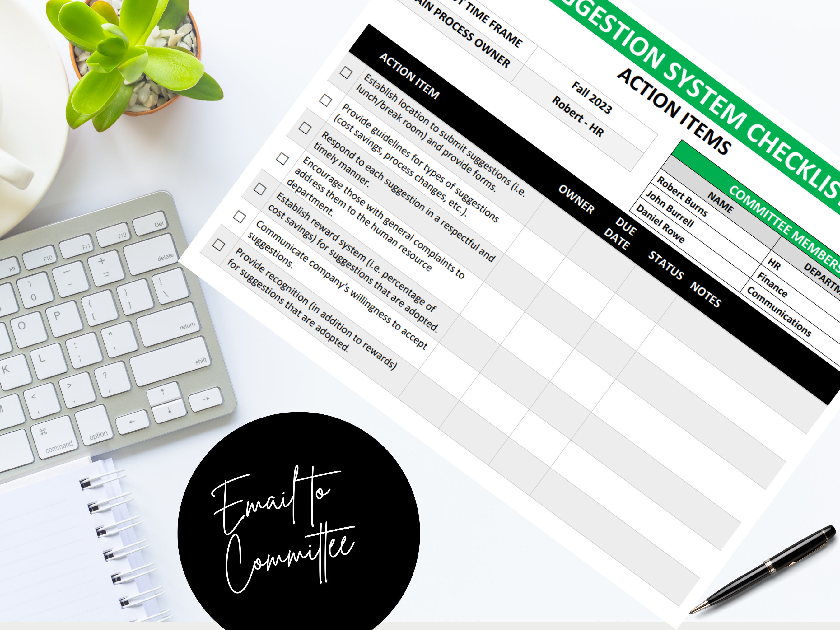 Suggestion Program Checklist | HR Template for Employee Feedback ...