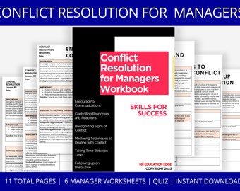 Manager Conflict Resolution Training Workbook | HR Template (Digital Download)
