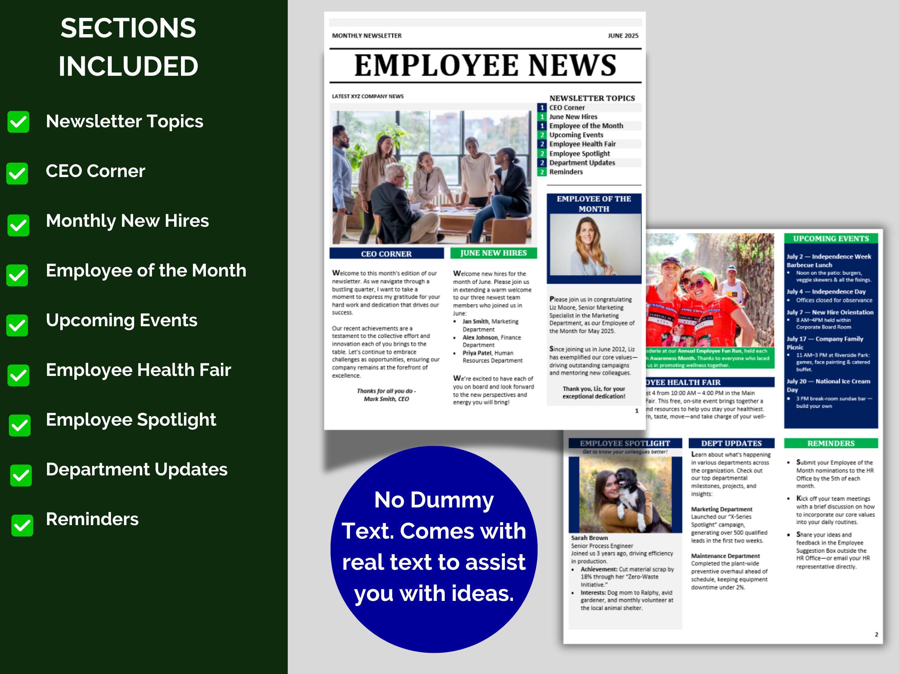 Newsletter Sample For Events Company Newsletter Template: Employee News, Events (word & Google Docs ...