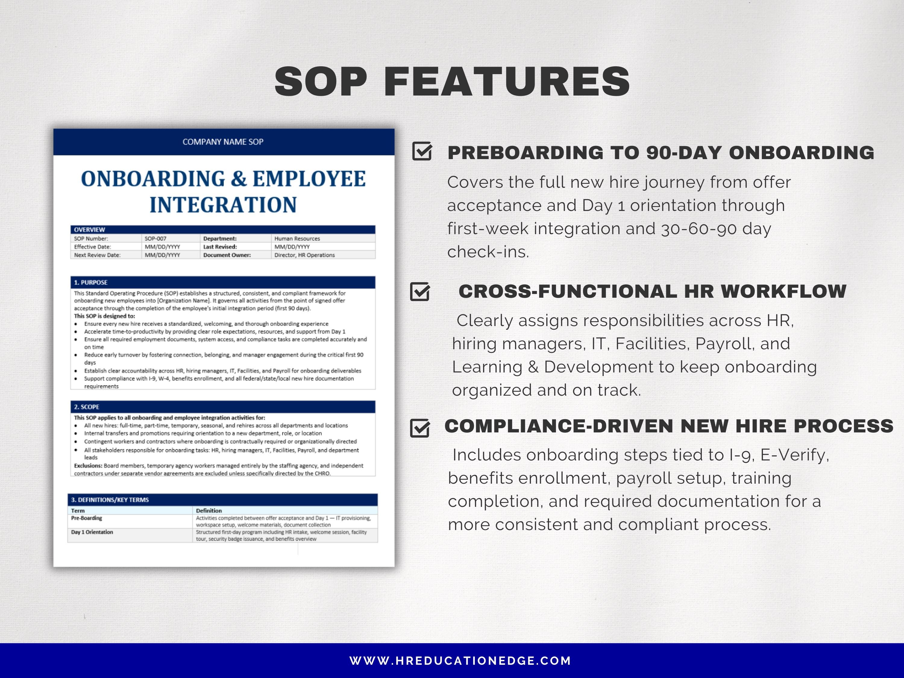 Employee Onboarding SOP Template | HR Process Document (word) - Etsy