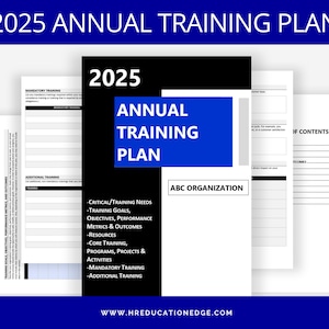 2025 Jährlicher Trainingsplan | Programm zur Mitarbeiterentwicklung, Ziele und Ziele | Personalschulung Ressourcen & Metriken