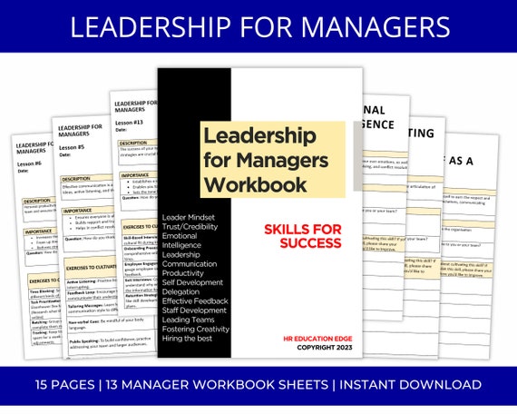 Leadership Coaching for Managers Workbook:  Development Worksheets | Human Resource | New Leaders | Leader Training & Development