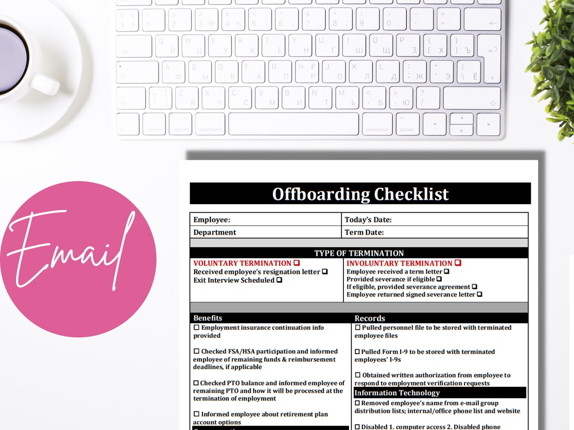 Offboarding Checklist Template MS Editable Word Template Etsy