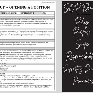 Opening a Position SOP: HR Standard Operating Procedure - Etsy