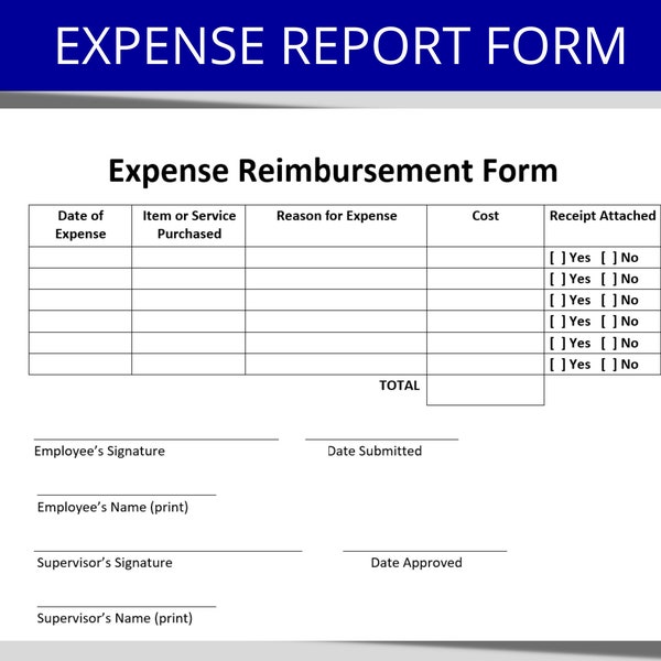 Spesenabrechnungs-Formular | Mitarbeitererstattung Ausgaben | Bearbeitbare / druckbare Vorlage | Reisekosten | Einfach | HR Vorlagen & Formulare