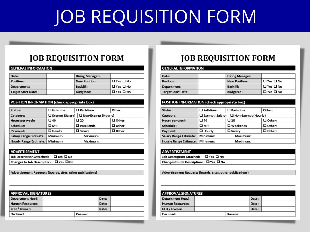 Job Requisition Form Employee Position Request Form Human Resources Job Requisition Form Employee Position Request Form Human Resources