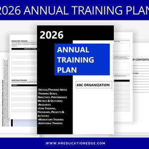 Modèle de plan de formation RH 2026 : perfectionnement des employés et leadership, sécurité, conformité (téléchargement numérique)