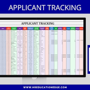 Applicant & Candidate Tracker | Talent Acquisition, Hiring Process, Job Applicants, Recruitment Database Tracking | HR Excel Template