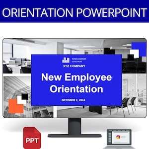 New Hire Orientation PowerPoint Template | Onboarding Presentation, Human Resources, Employee HR Templates Forms | New Hire Training, Slides