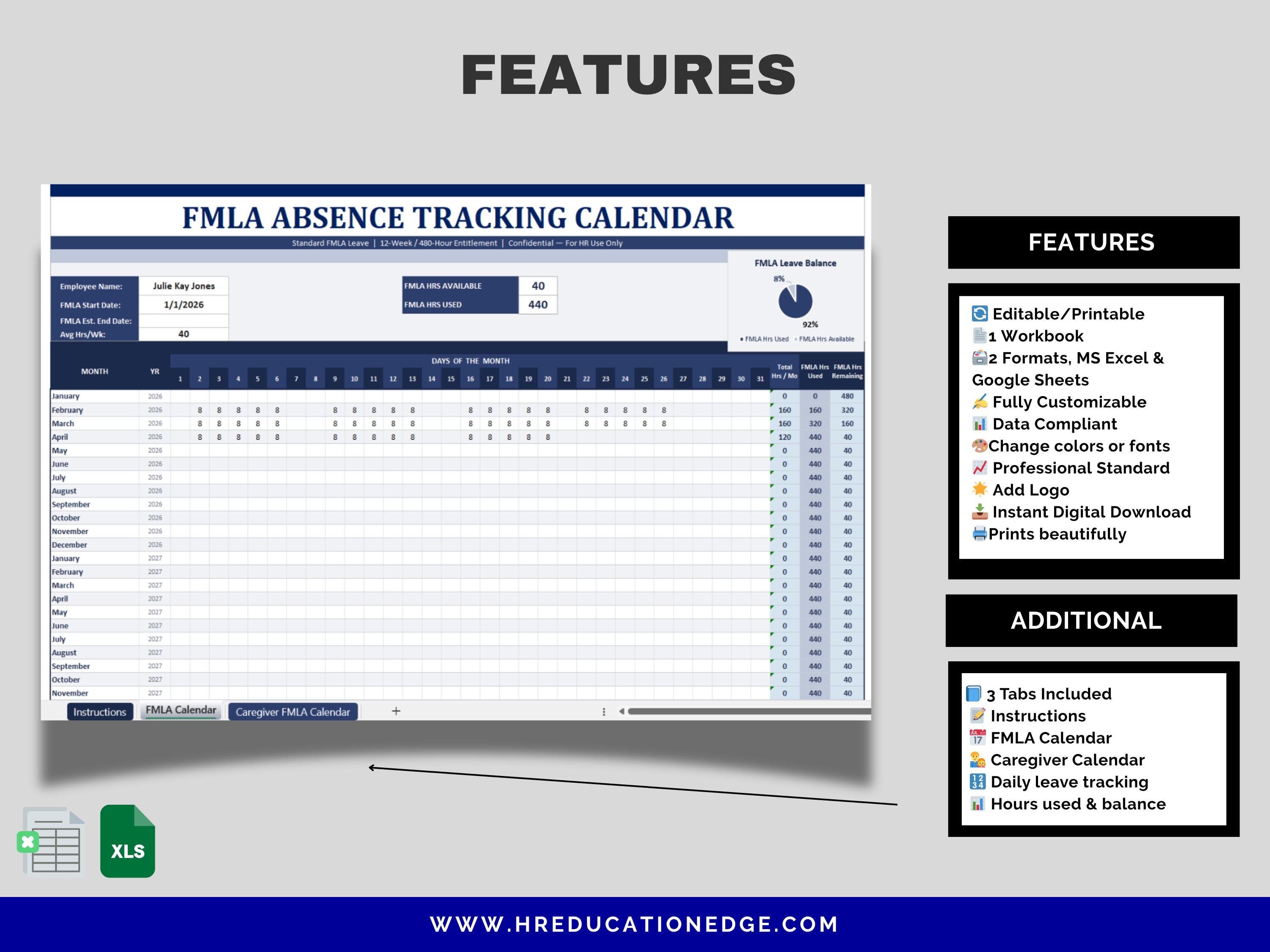 Fmla Pattern Absence Examples FMLA Absence Tracker: Excel & Google Docs Templates for Compliance ...