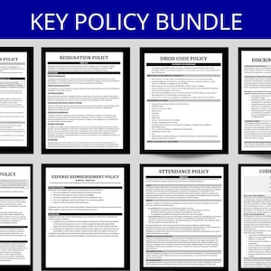 Employee Policy Bundle | HR Templates | Human Resources Form | New Hire Onboarding | MS Editable Word Forms | New Employee Policy