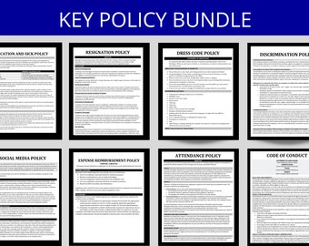 Employee Policy Template Bundle: HR Editable Word Forms