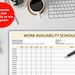 Employee Availability Form: Weekly Hourly Schedule (digital Download ...