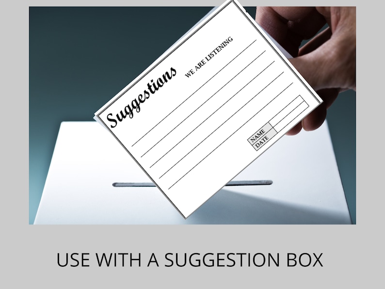Employee Suggestion Card Feedback Suggestions Suggestions Box Card