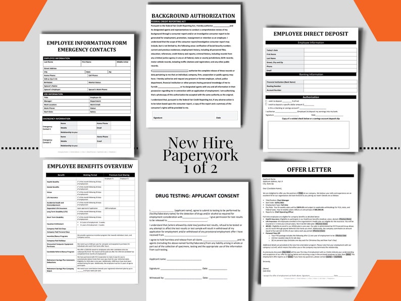 Complete New Hire Packet Employee Welcome Handbook Etsy Complete new hire packet employee welcome handbook etsy