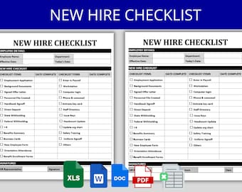 New Hire Checklist Template: HR Onboarding Forms (Digital Download)