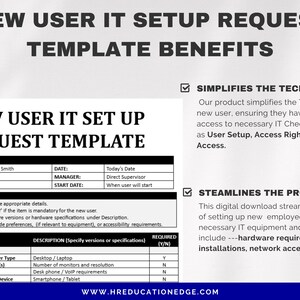 New User IT Setup Request - Tech Setup Template - Network Access ...