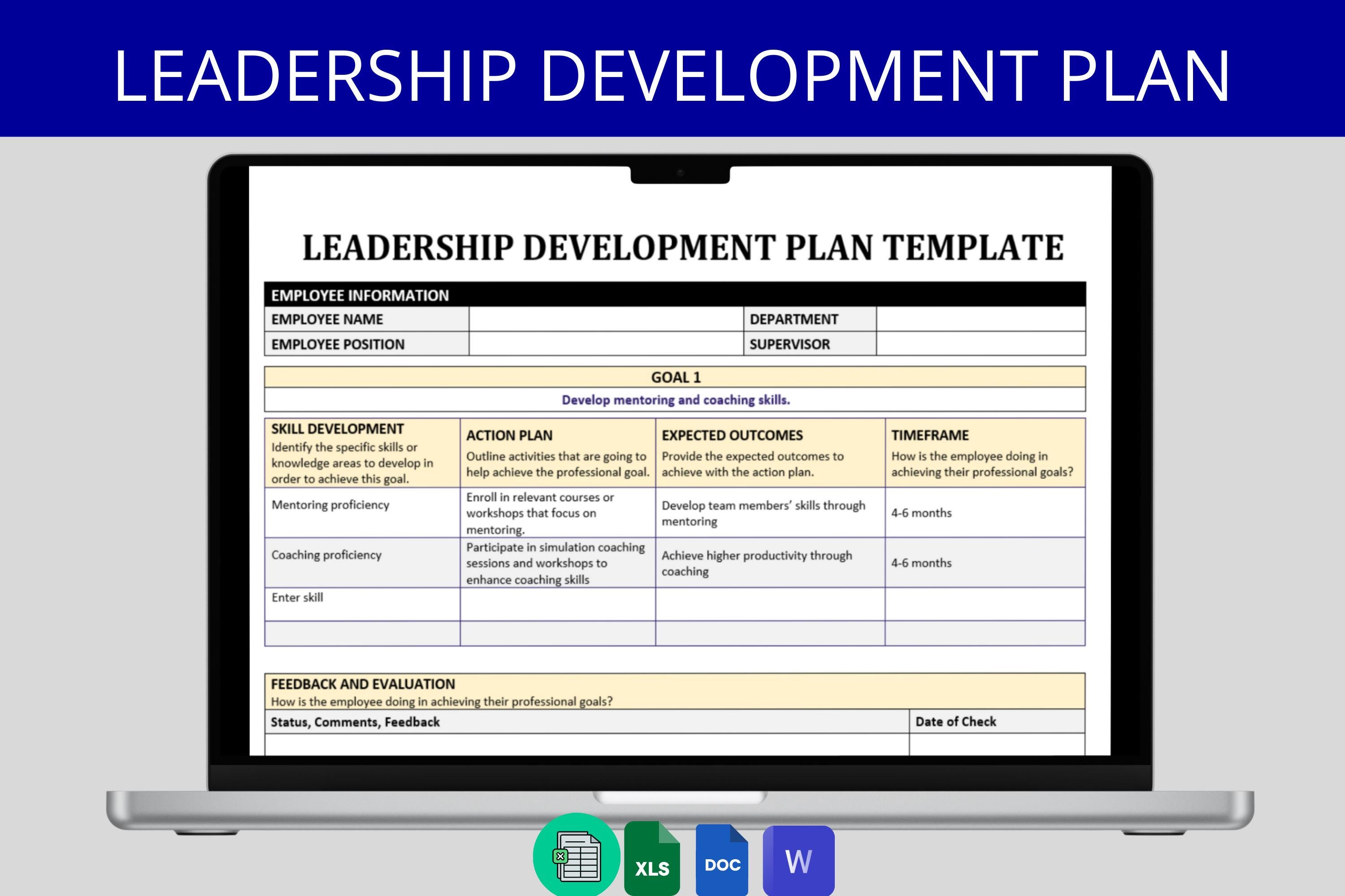 Leadership Development Plan Template Employee Goals Skills word Leadership Development Plan Template Employee Goals Skills word