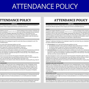 Employee Attendance Policy: Editable HR Procedure | Human Resources Template | Policy Implementation Guide | HR Forms