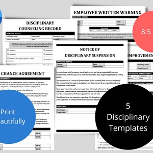 Employee Disciplinary Forms Warning Notice HR Write up Performance ...