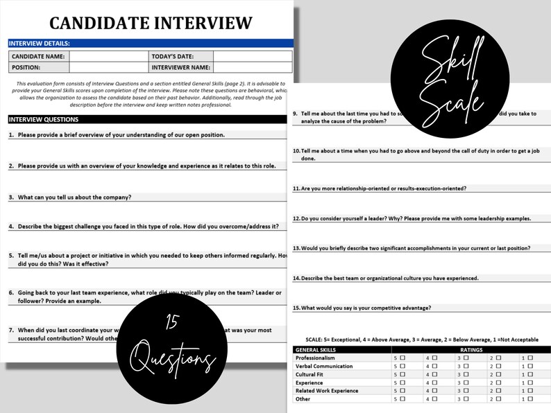 HR Interview Essentials Questions Bundle Human Resources Etsy