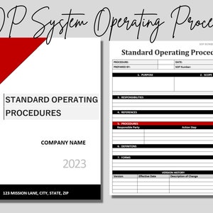SOP Template Standard Operating Procedure Human Resources - Etsy