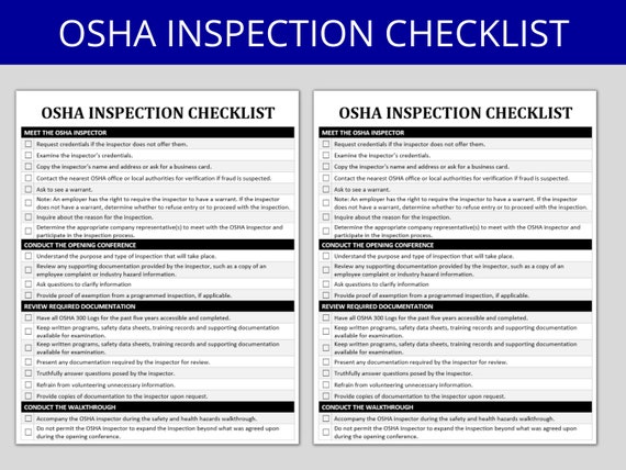 Printable Osha Standards