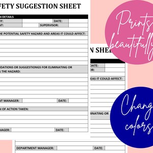 Engage Employees for Workplace Safety: Safety Suggestion Template | HR ...