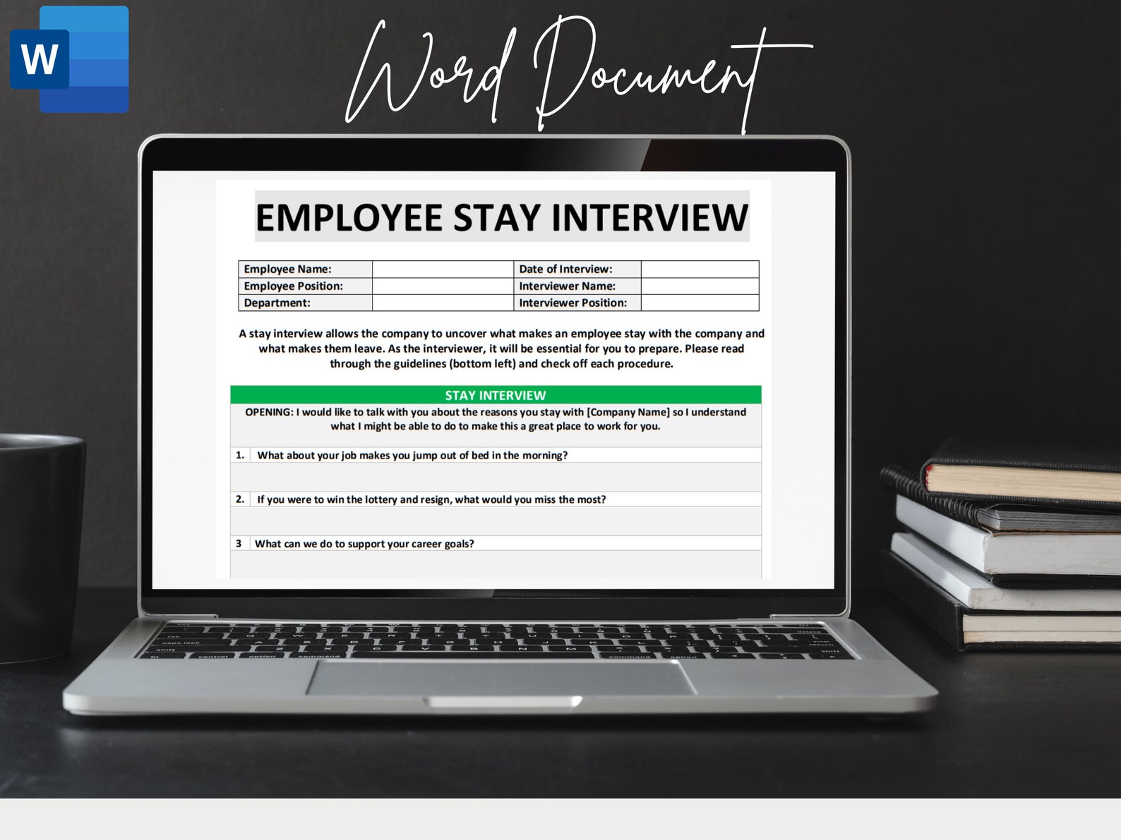 Employee Stay Interview Template / Mini Checklist /guidelines Editable