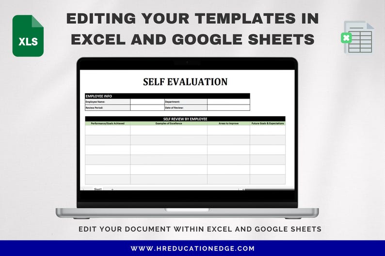 Self Evaluation Form: Employee Performance Review Template (digital ...