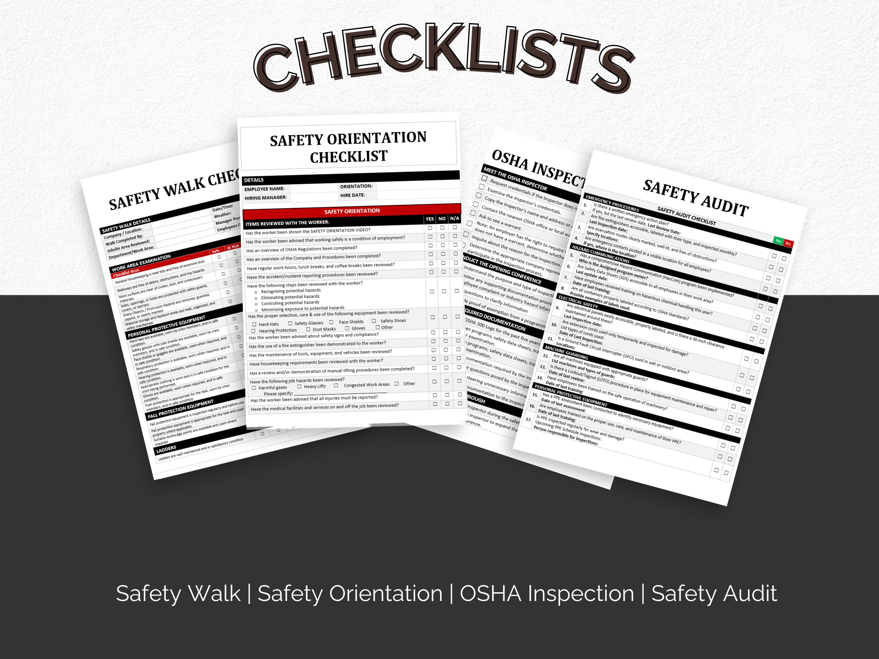 Workplace Safety Templates Bundle: 30 Health & Safety Plan Forms ...