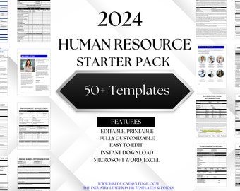 Human Resource Starter Pack: Editable Template Bundle, Small Business Solutions, Customizable HR Documents, HR Toolkit, Employee Management