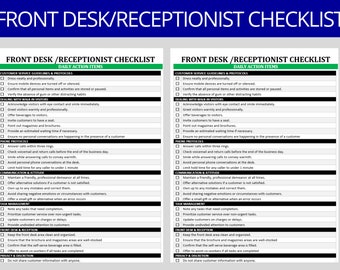 Front Desk Excellence: A Comprehensive Checklist for Receptionists Covering Customer Service