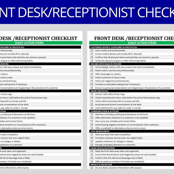 Excellence de la réception : une liste de contrôle complète pour les réceptionnistes qui s'occupent du service client