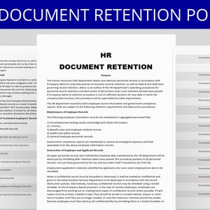 Employee Document Retention Policy: Guidelines for HR Record Management
