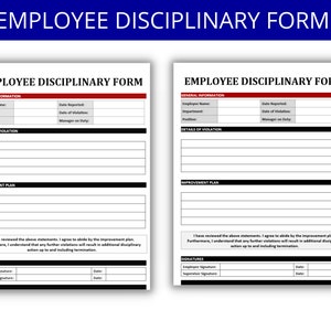 Employee Disciplinary Write Up Warning Notice Template | Human Resources Templates | HR Forms | Editable Word | Printable Form | Discipline