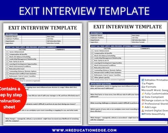 Exit Interview Template: Employee Offboarding Feedback (Digital Download)