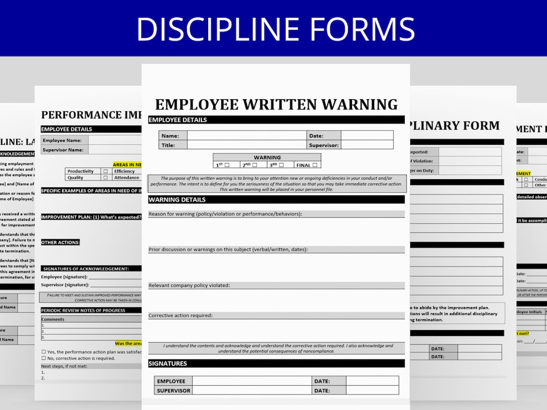 Disciplinary Warning Script Employee Disciplinary Forms: HR Warning Notice & PIP Templates (digital ...