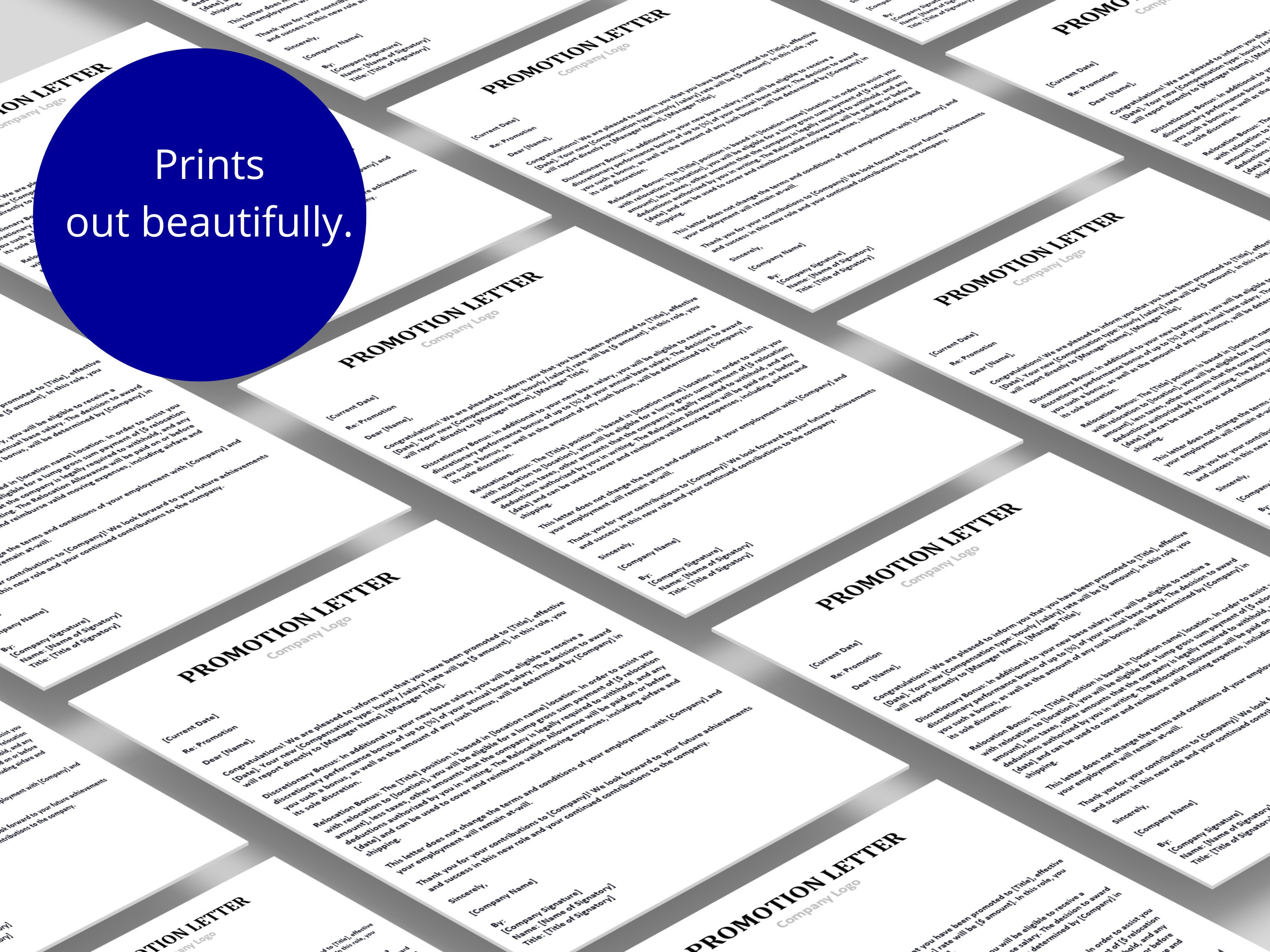 Promotion Letter Template: Editable Word Employee Career Advancement - Etsy