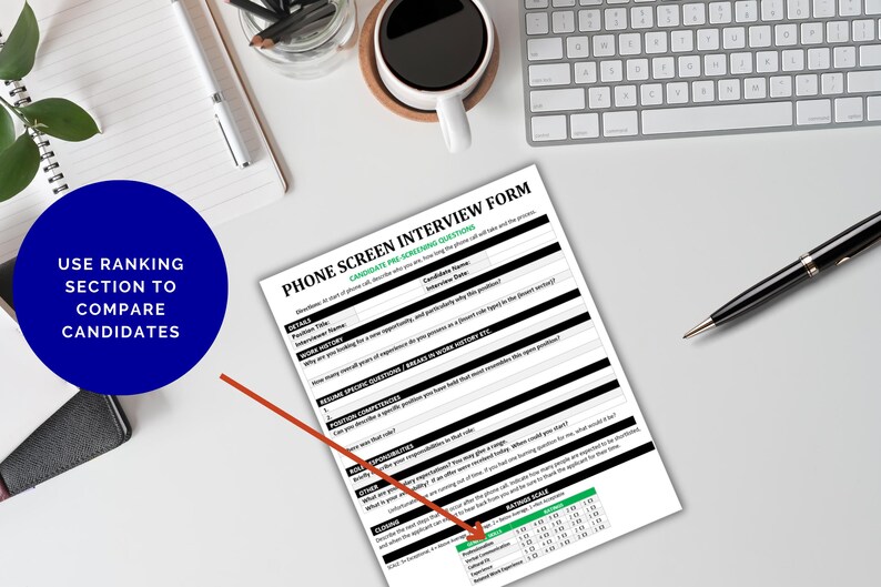 Phone Interview Form Template: Candidate Screening (digital Download ...