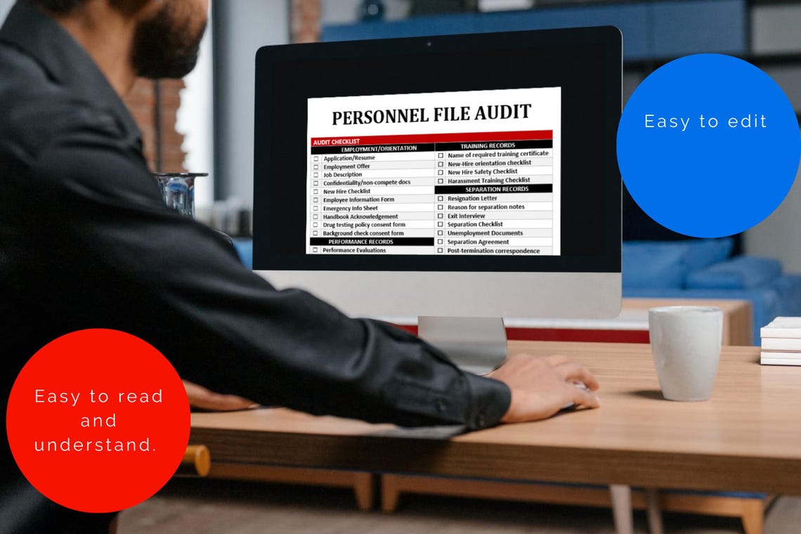 Personnel File Audit Checklist: HR Compliance Template (word, Excel ...