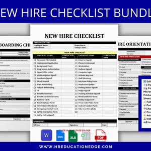 New Hire Checklists: Excel, Google Docs Onboarding Process, Employee Onboarding, New Hire Orientation, HR Documents, Human Resources Forms