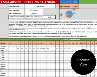 FMLA Tracker: Family Medical Leave Tracking Absence Calendar and Hours  Tracking Spreadsheets excel Templates for FMLA Compliance - Etsy